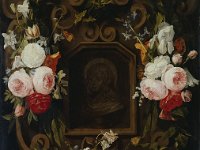 GG 112  GG 112, Daniel Seghers (1590-1661), Blumenstück mit der Büste eines Heiligen, Kupfer,  86 x 62 cm